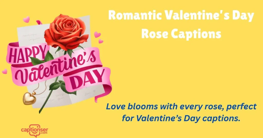 Romantic Valentines Day Rose Captions